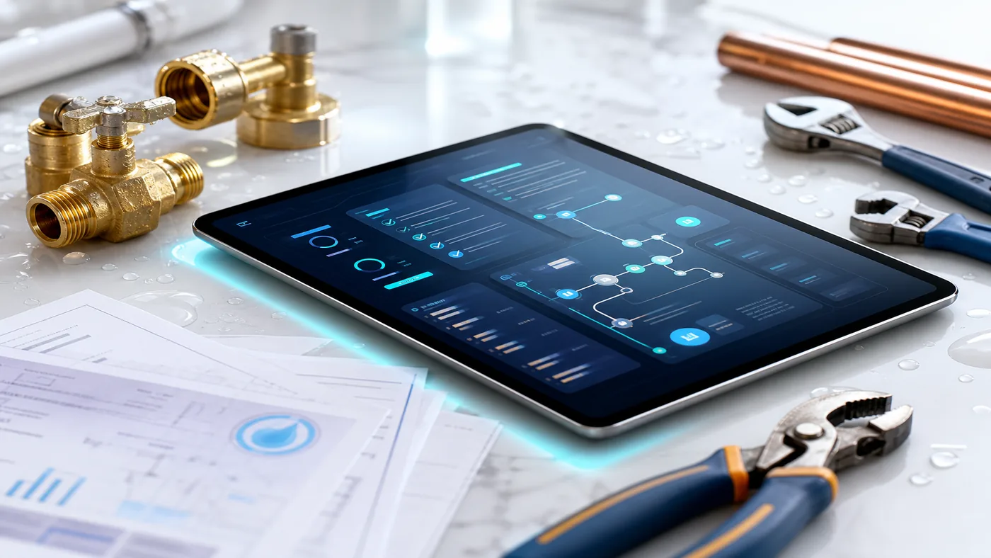Water utility verification dashboard with tools and checkout checklist
